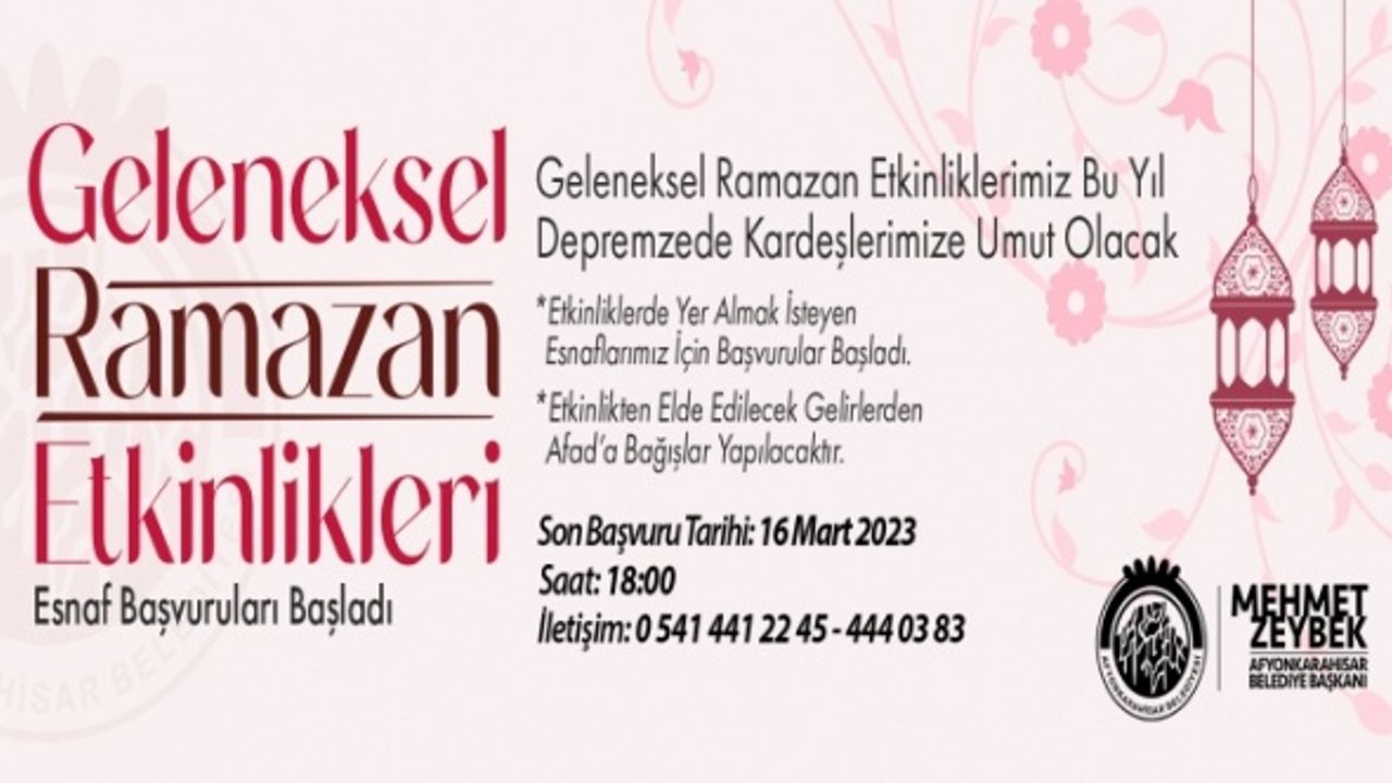 Geleneksel Ramazan Etkinlikleri: Esnafa Stant Çağrısı