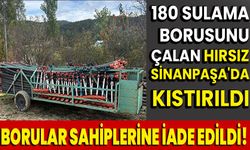 180 Sulama Borusunu Çalan Hırsız Sinanpaşa'da Kıstırıldı: Borular Sahiplerine İade Edildi