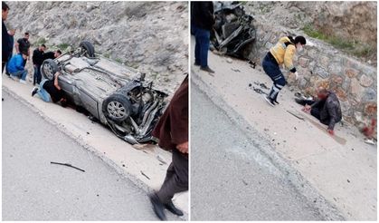 Bayat’ta İki otomobilin çarpıştığı kazada 3’ü ağır, 5 kişi yaralandı