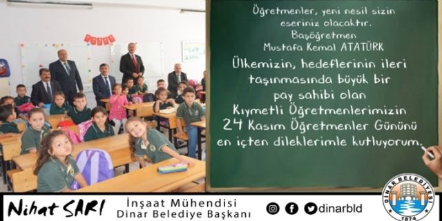 Belediye Başkanı Nihat Sarı’dan 24 Kasım Öğretmenler Günü Mesajı