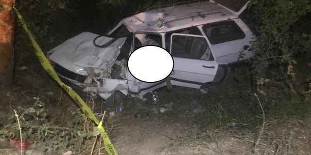 Ağaca çarpan otomobilde 2 kişi öldü, 1 kişi yaralandı
