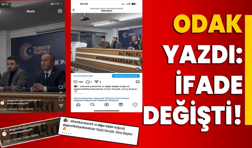 Odak Yazdı! ‘Doğru zaman, Doğru Adam ! ...’ yerine ‘Güçlü Gençlik Genç Başkan’ geldi!