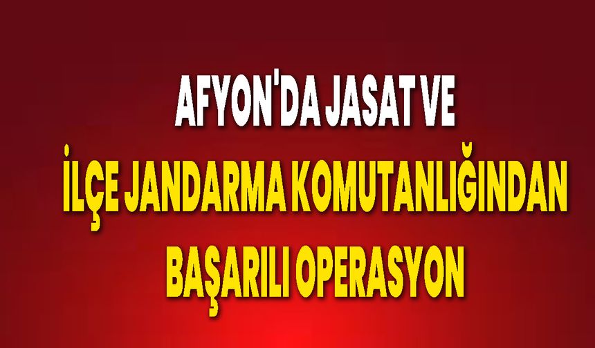 Afyon'da JASAT Ve İlçe Jandarma Komutanlığından Başarılı Operasyon