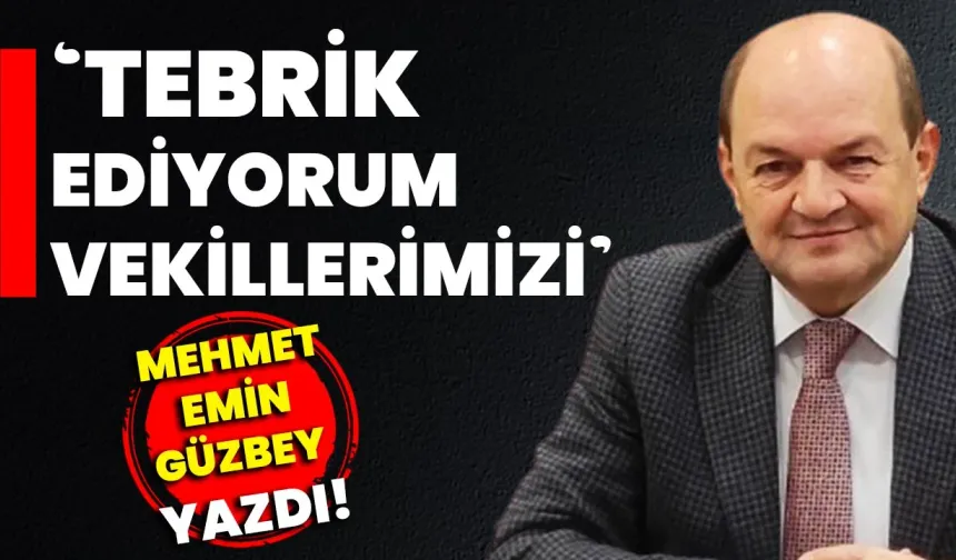 Güzbey yazdı: Tebrik ediyorum Vekillerimizi…